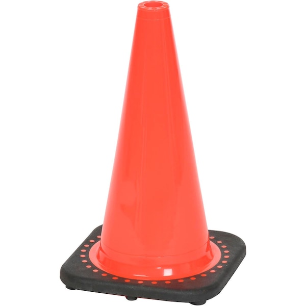 Cortina Safety Products Traffic Cone, Vinyl, 18 in Height, 18 in Length, Black/Orange 03-500-05 - main